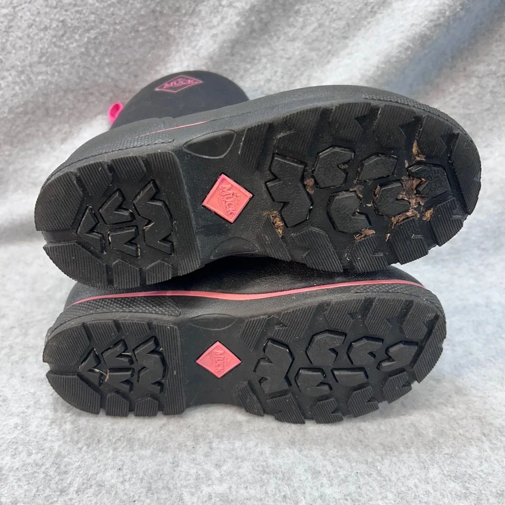 Muck Logo Kids Black Pink Muck Boot Company Waterproof Neoprene Boots Size 1